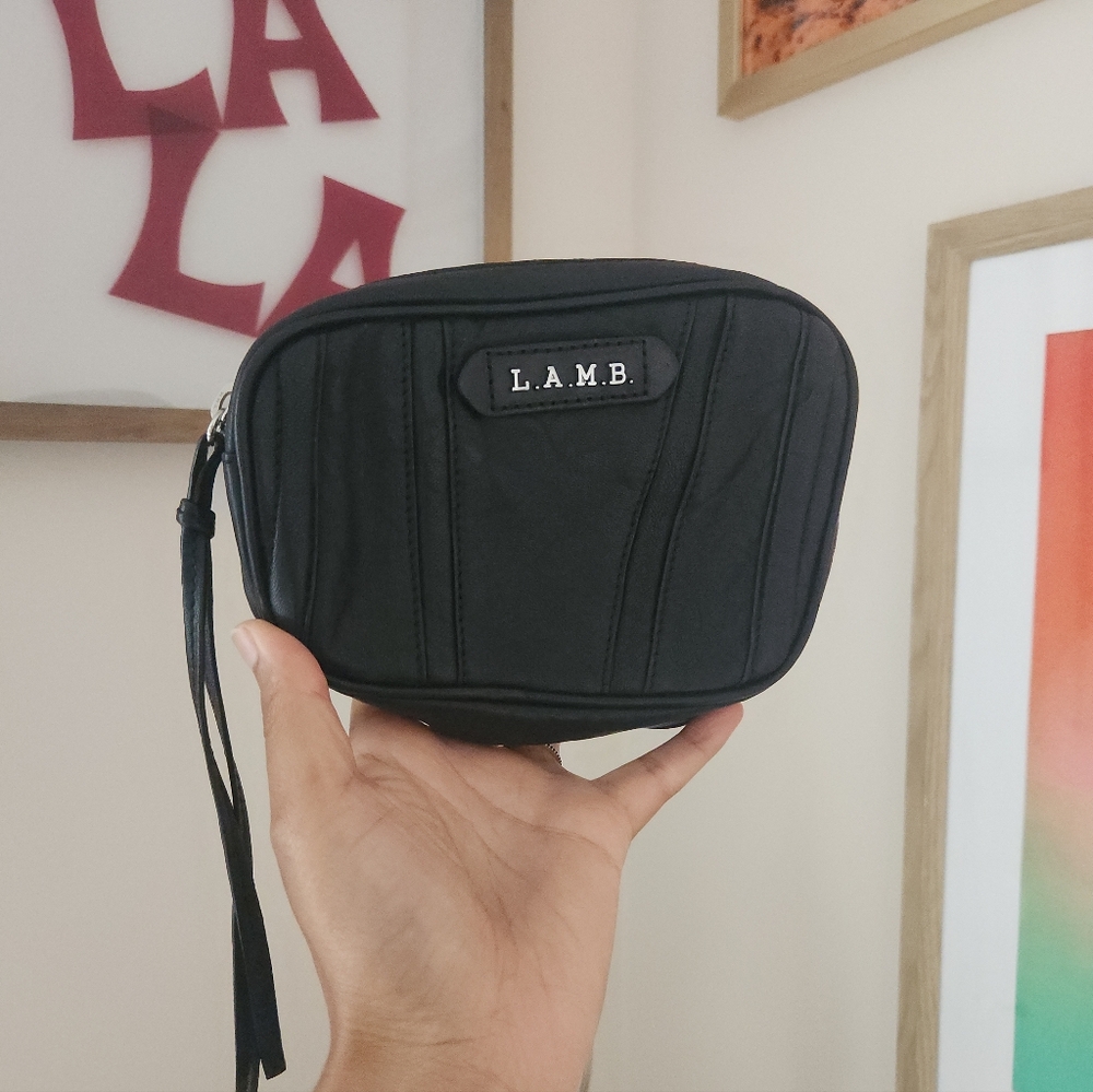 🔥SOLD🔥 L.A.M.B. Leather Mini Black Hand Pouch - Picture 2 of 10